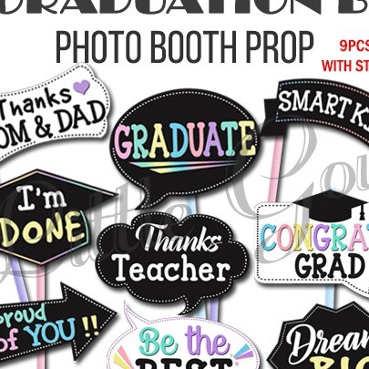 HJ6 Graduation Photobooth Prop 9pcs  Aksesoris Photo Booth Wisuda Kelulusan  Les Bon Bons