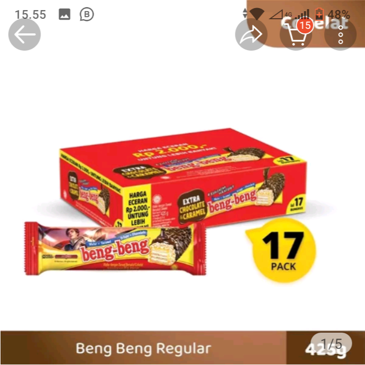 

wafer beng beng reguler box isi 17pcs x 25gram