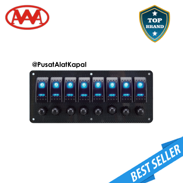 SAKLAR 8 GANG SWITCH PANEL CIRCUIT BREAKERS A-8B AAA