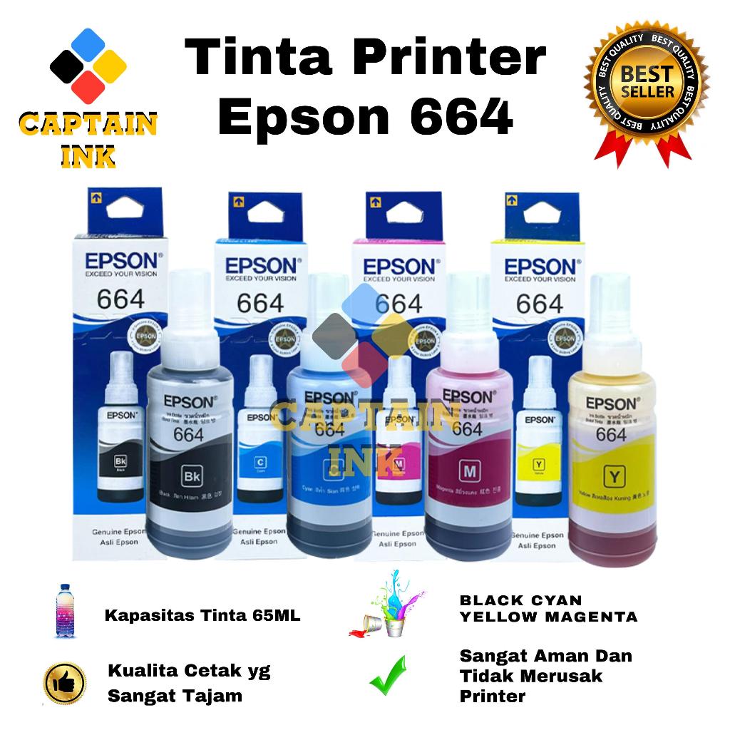 Tinta Epson 664 For Ink Printer L100 L120 L210 L310 L360 Model Baru Original