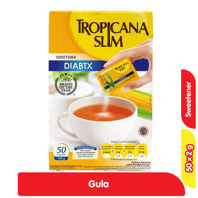 

Tropicana Slim Pemanis Nol Kalori Diabtx 2 GRAM isi 100 / 50