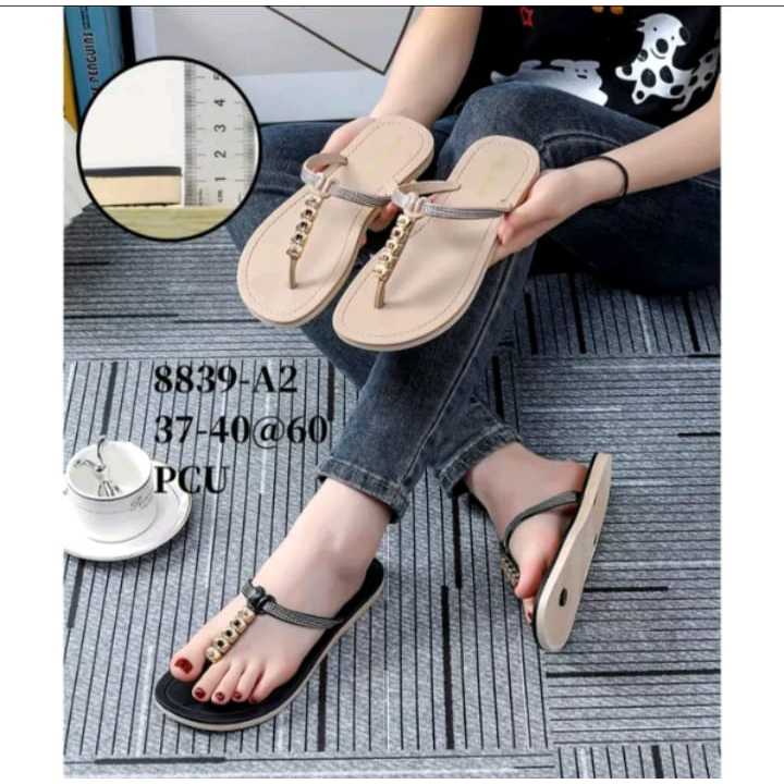 Sandal Jelly Wanita Terbaru/Sendal Teplek Jepit HYS 8839/Sendal Flat Import Kekinian