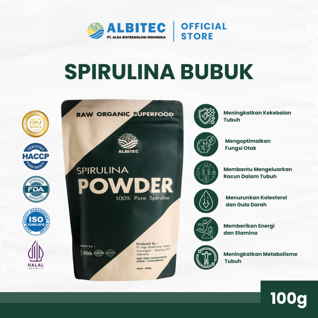 

Spirulina Powder Pure 100% Isi 100gr