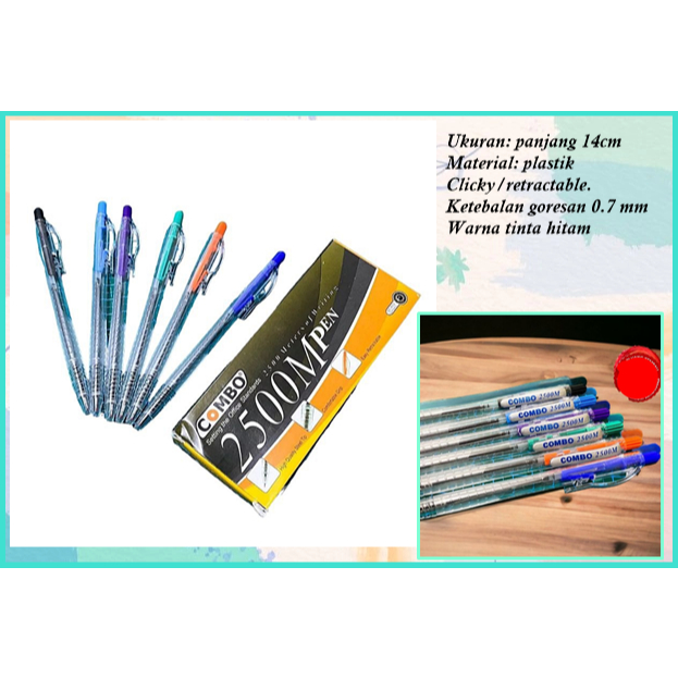 

Pulpen Cetek Tinta Hitam Pulpen Mekanik Pulpen Murah Bulpen Tinta Hitam Combo 2500M Ballpoint