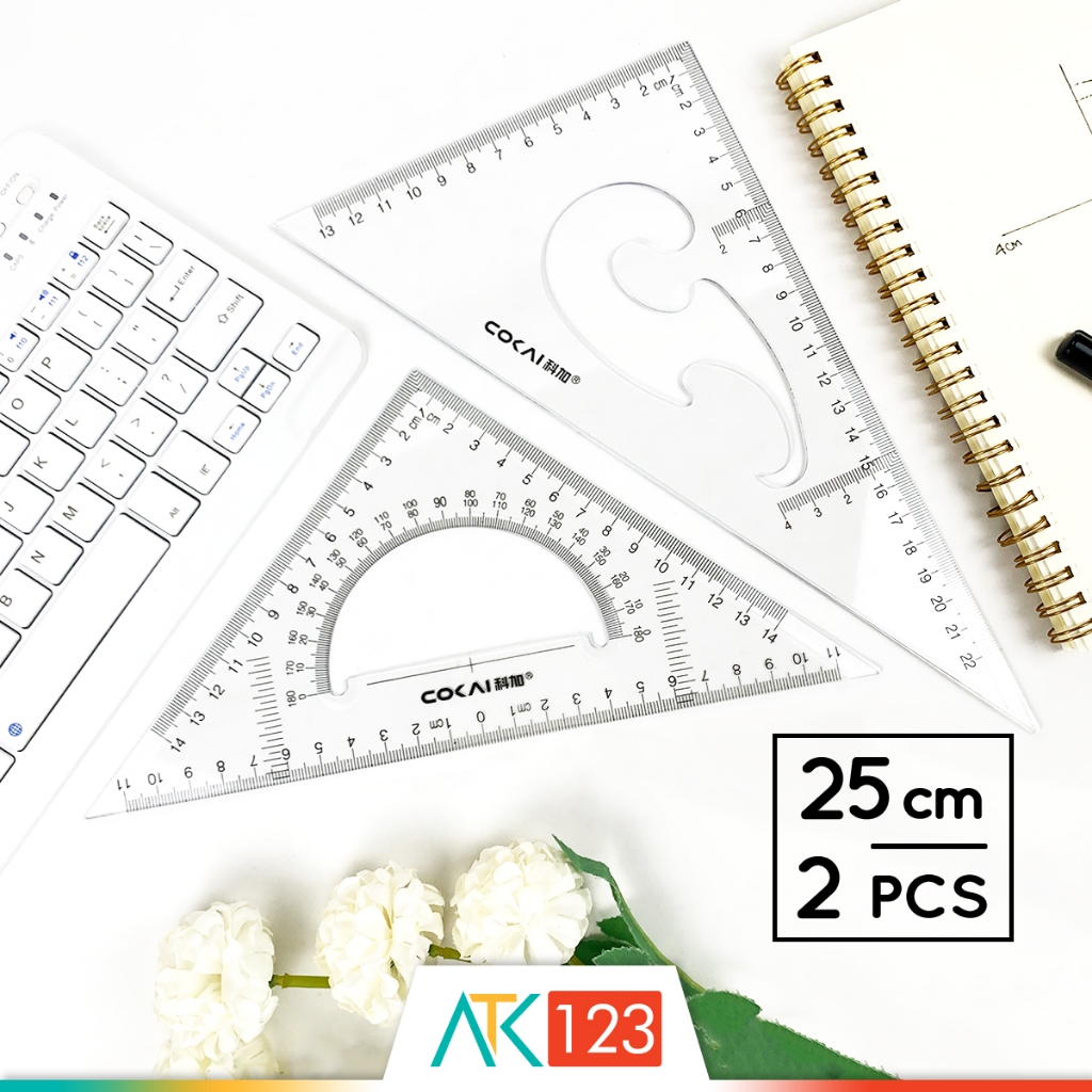 

Penggaris / Mistar Segitiga / Busur Derajat / Mal Pola Lengkung / Kurva / Wayang / Jahit Transparan / Bening / Transparent / Clear Triangle / Triangular Ruler / Protractor / French Curve Set 25 cm RLS-KJ-1225