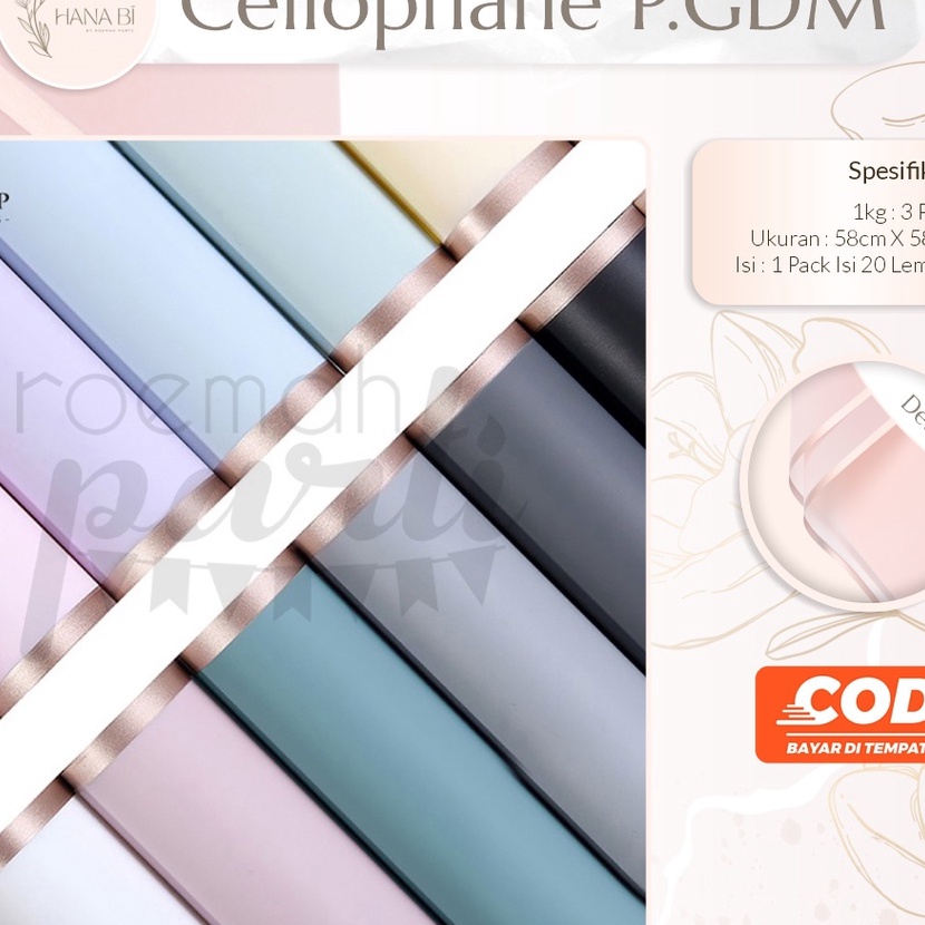 

Terbaik 2 Lembar Kertas Buket Cellophane Wrapping Paper Kertas Buket Bunga Cellophane Paper Flower Wrapping Paper Kado Party PGDM