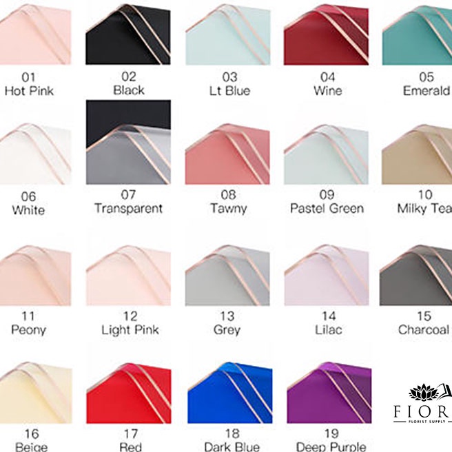 

KF7 2 LEMBAR Flower Wrapping Paper Frame List Gold