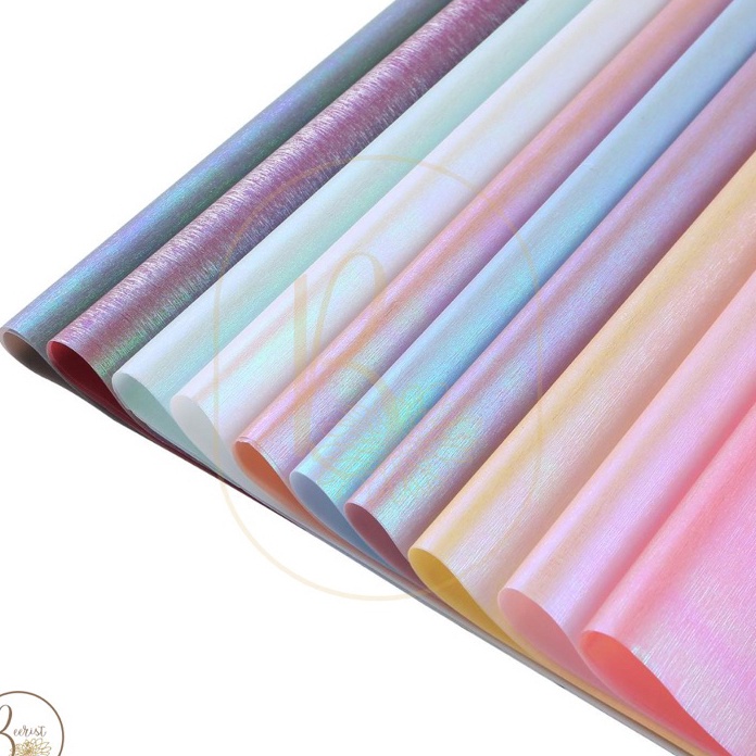 

Promo 5 LEMBAR Kertas Bunga Cellophane Bi Color Holographic Kombinasi Warna Gliter Dua Warna Flower Wrapping Paper Kertas Buket Bunga ZF