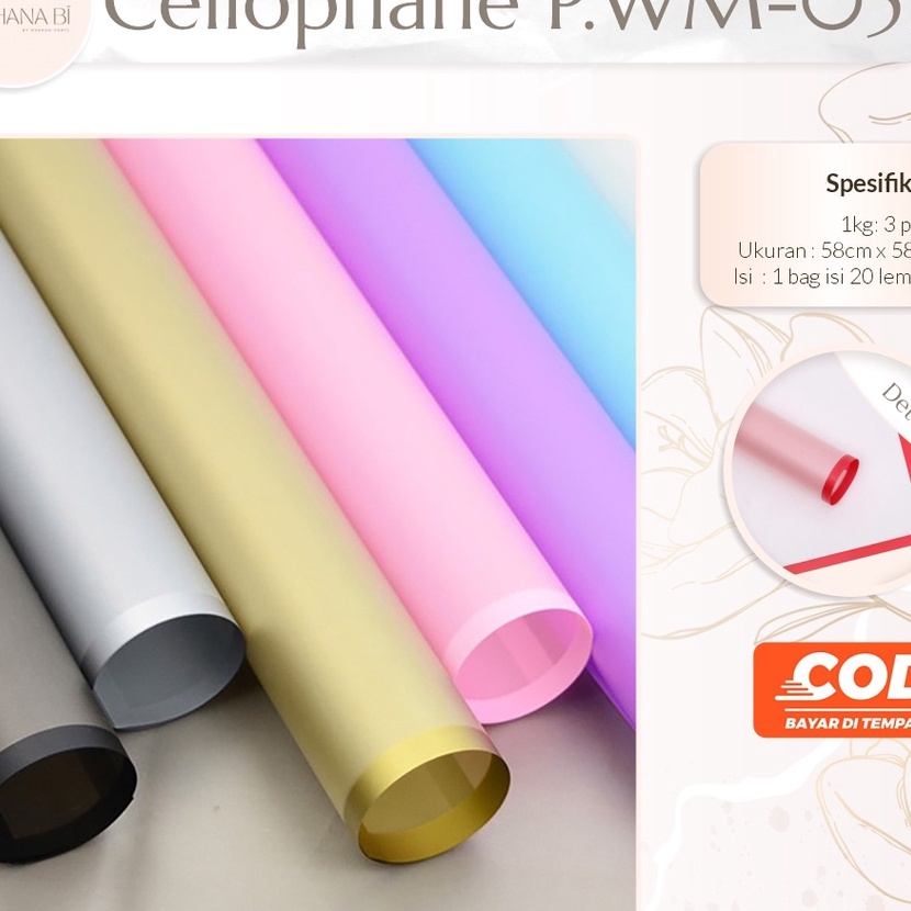 

Cashback 2 Lembar Cellophane Wrapping Paper Transparan Kertas Buket Bunga Cellophane Paper Flower Wrapping Paper Kertas Kado Party PWM51