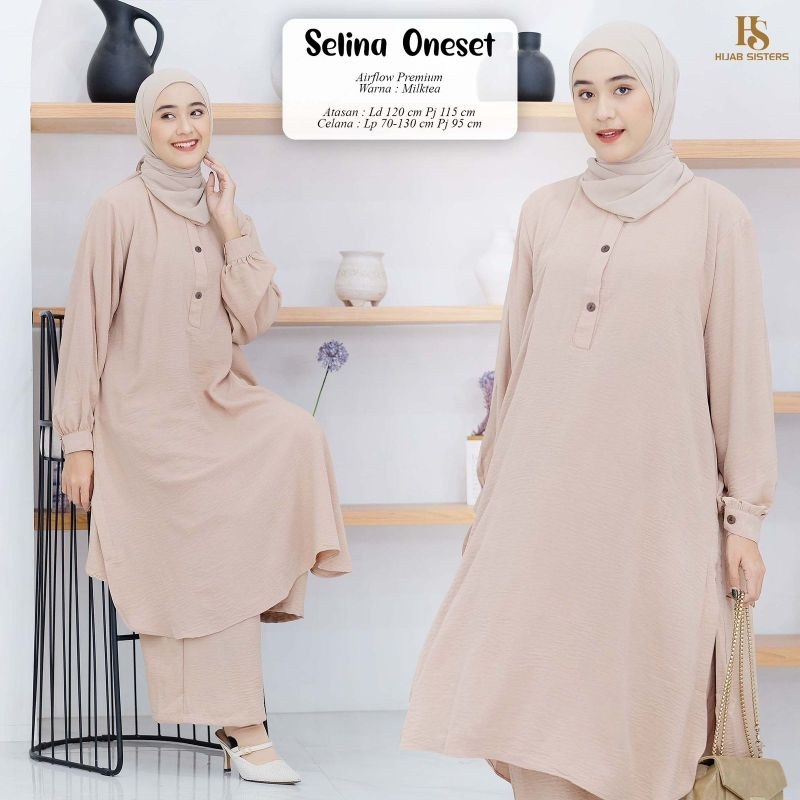 Selina Oneset Bahan Airflow Premium Fashion Wanita Muslim Original by Hijab Sister's