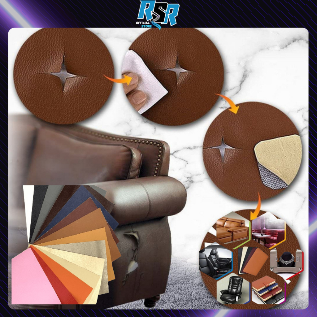 Sticker Stiker Multifungsi Tambal Kerusakan Bahan Kulit Import Sofa Jok Mobil Furniture Mebel Berlub