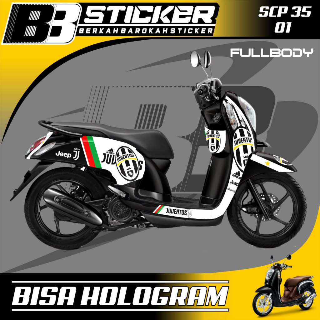Decal Scoopy BISA HOLOGRAM Full Body Full Blok Dekal Sticker Scoopy FI 2013 2014 2015 2016 Scp 35