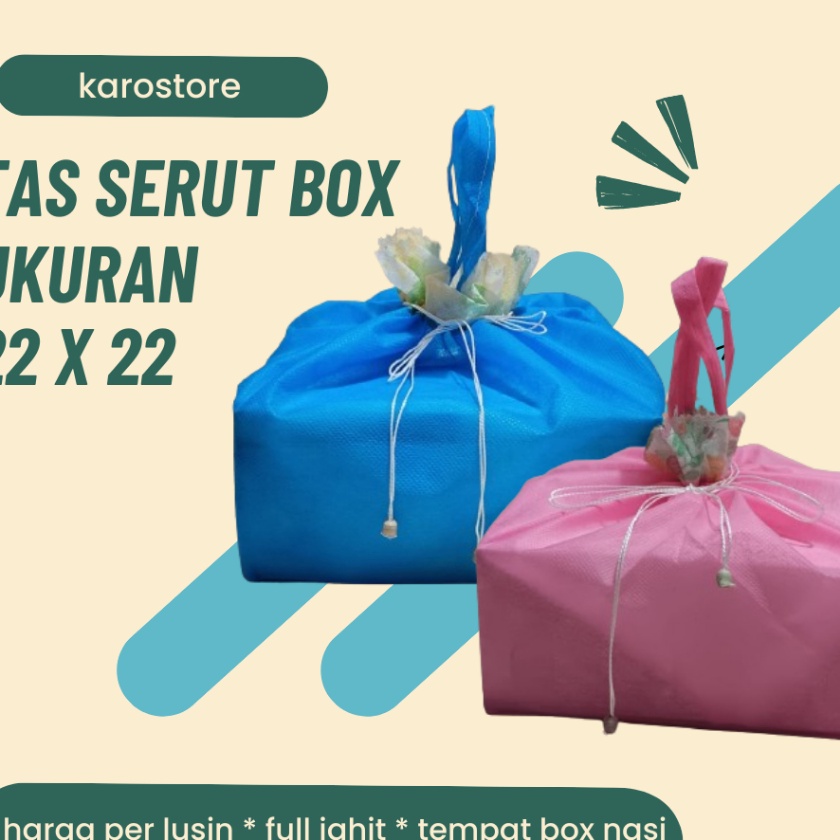 

KI3 Tas box nasi hajatan syukuran serut 22 x 22 tas besek hajatan tahlilan
