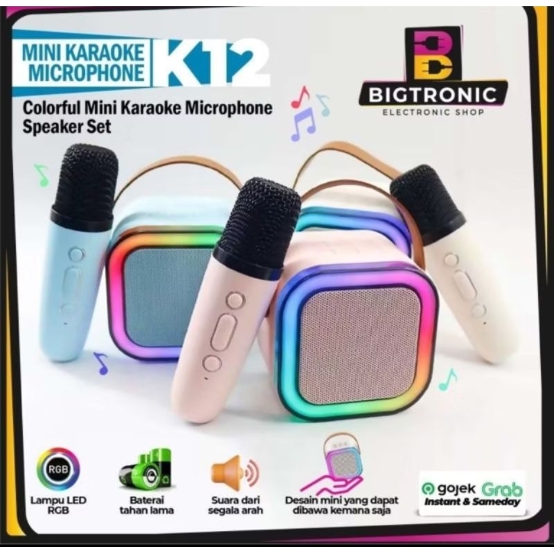 MINI KARAOKE K12 SPEKER SET MIC MINI KARAOKE DIRUMAH