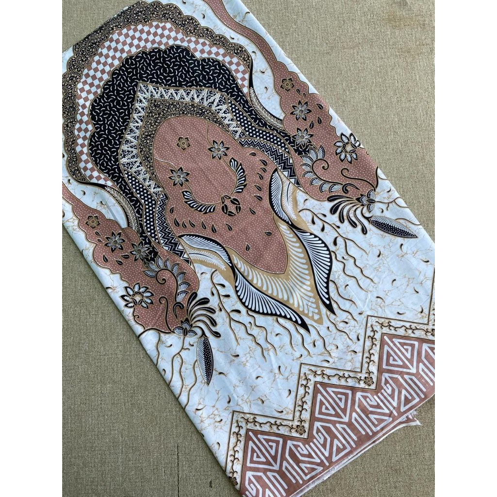 Kain Batik Katun Premium Seragam Bridesmaid Warna Pink Nude Salem Kombinasi Putih