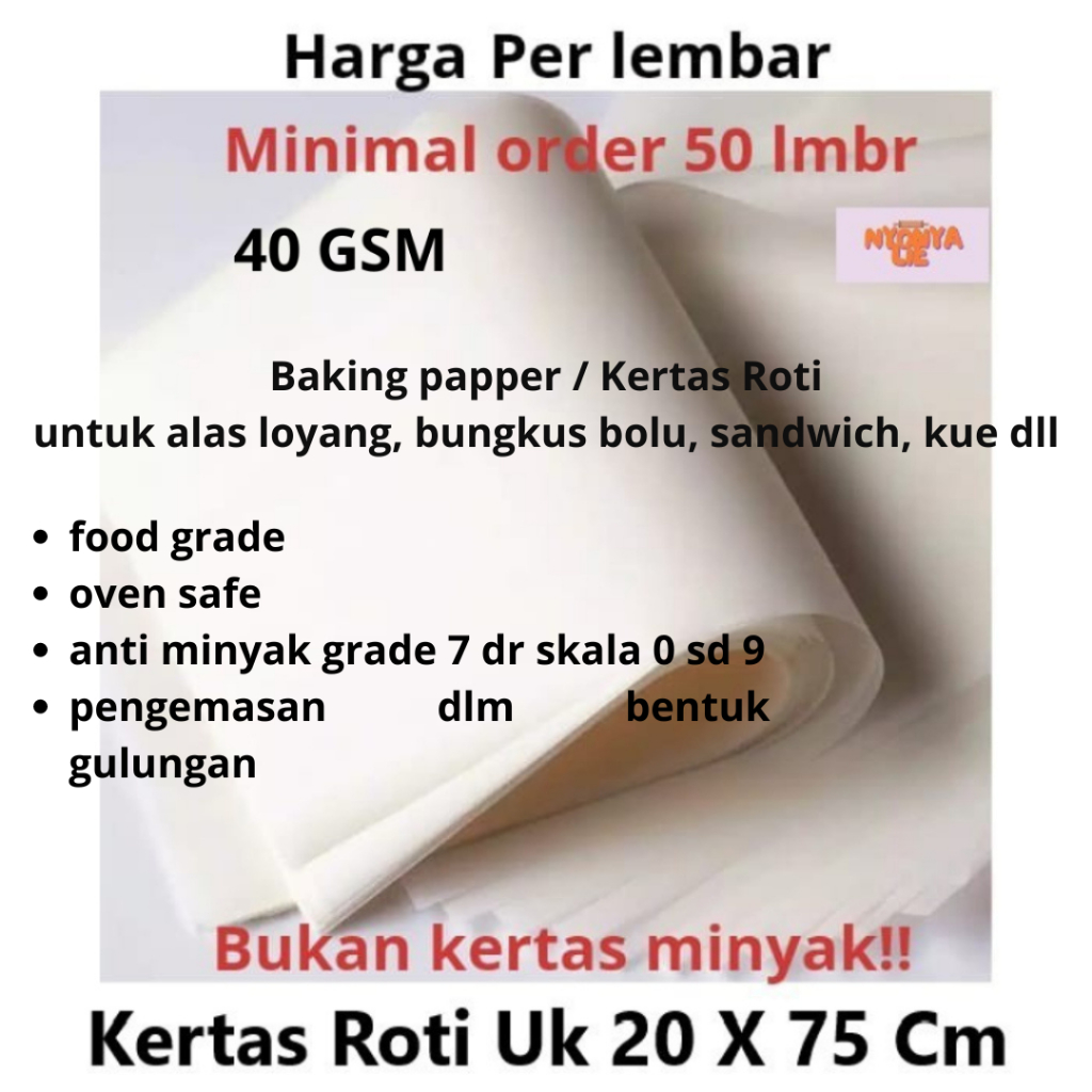 

20X75Cm Kertas Roti Putih Wrapping Paper Bungkus Kado Kertas Tissue