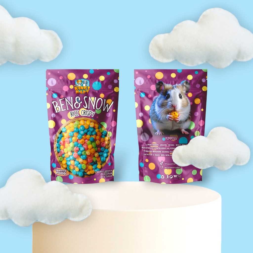 

SNACK HEWAN KECIL / KING'S MART BEN&SNOW RICE CRISPY 20GR
