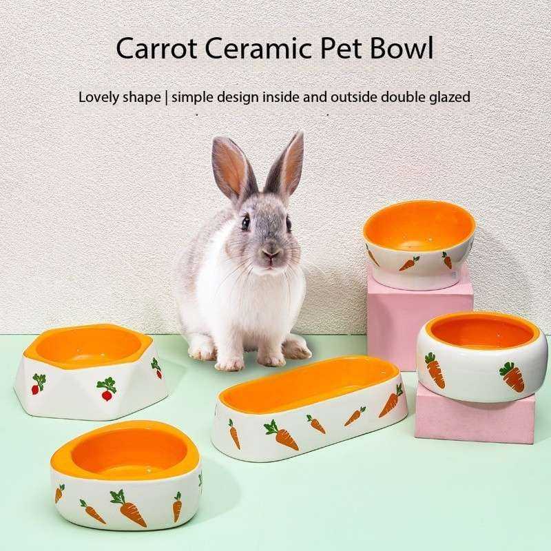 1 Pcs - Motif Wortel - Mangkok Keramik Untuk Hewan kecil