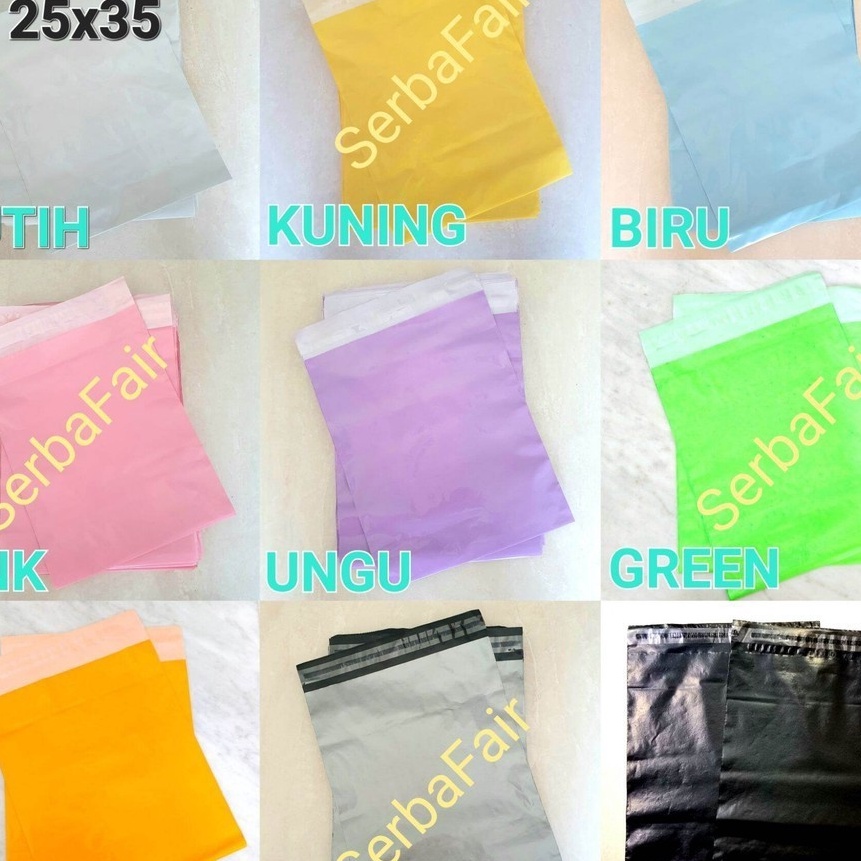 

FG2 Polymailer Warna 25x35 Poly Color Amplop Lem Seal Plastik Packing MURAH ISI 1