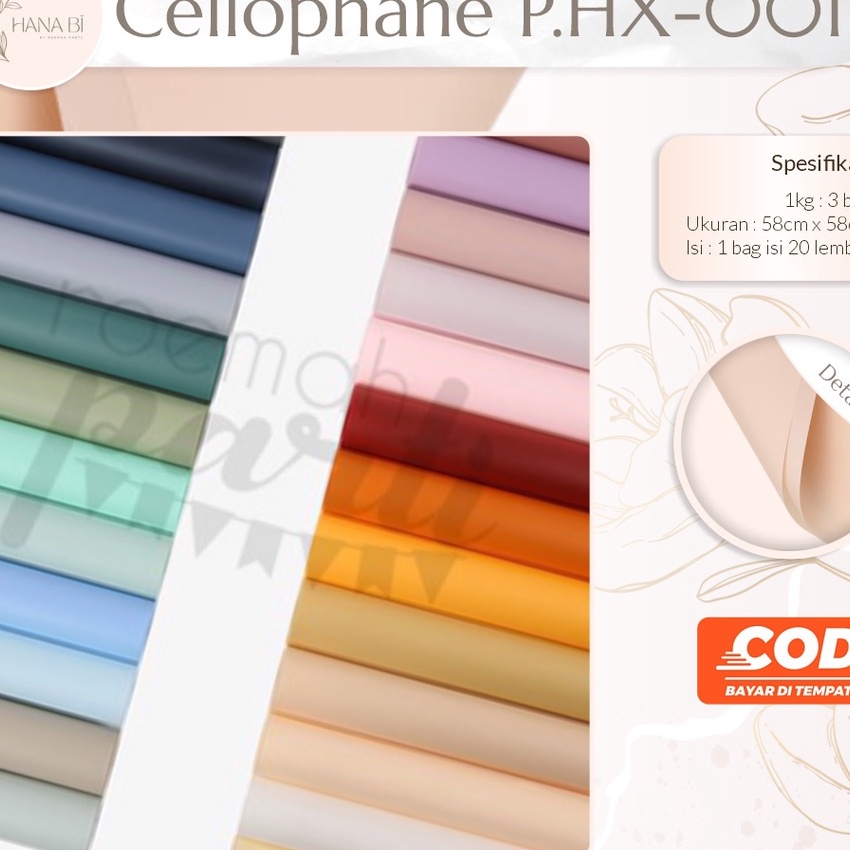 

Langka 2 Lembar Cellophane Wrapping Paper Kertas Buket Bunga Korea Cellophane Paper Flower Wrapping Paper Kado Party PHX1