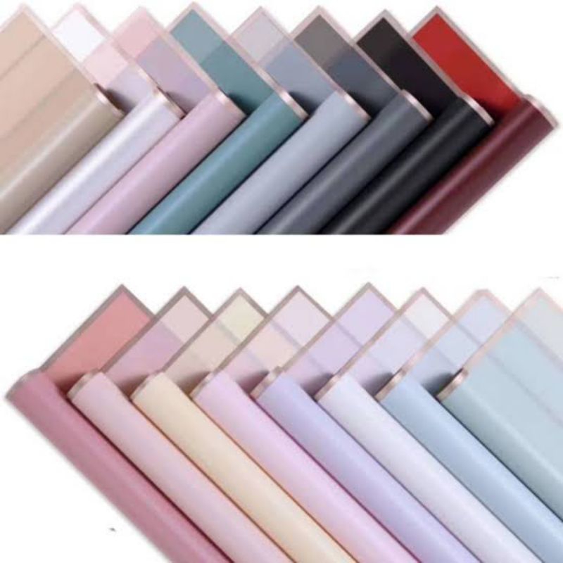 

5 Lembar Kertas Buket List Gold Kertas Cellophane Pembungkus Bunga