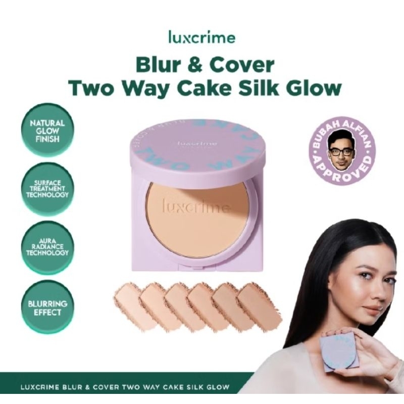 LUXCRIME BLUR & COVER TWO WAY CAKE SILK GLOW BEDAK PADAT BEDAK LUXCRIME