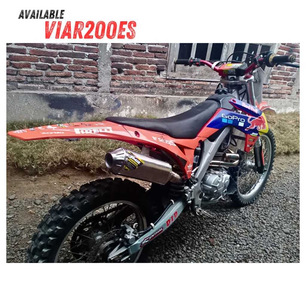 KNALPOT VIAR  CROSS X150/200 MODEL RC50 STAINLEES STEEL TITAN ORIGINAL JMR RACING4135 INLET 50