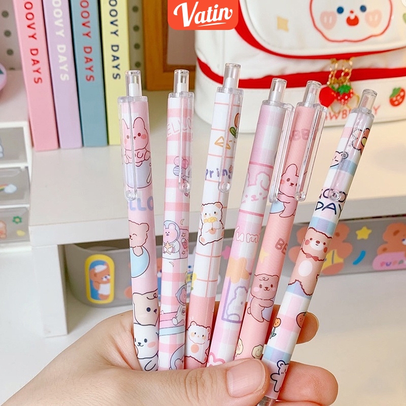 

Gel pen/BOX Pulpen lucu/Pulpen 6pcs/box Hitam 0.5mm-Vatin_Shop