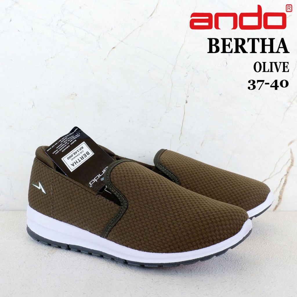 Sepatu ANDO slip on wanita - size 37-40 - STENCY & ONELIA & BERTHA - sepatu rajut wanita - sepatu sl