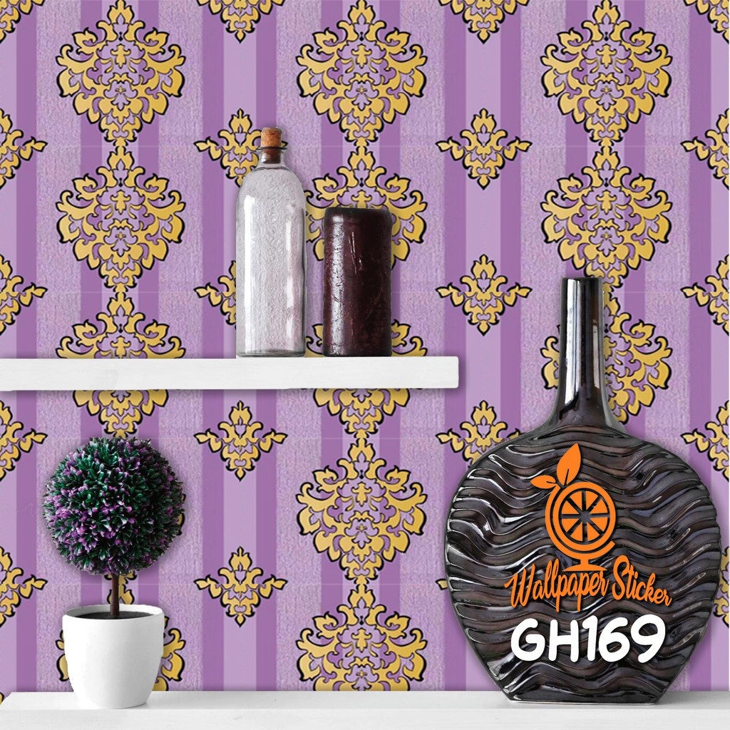 Wallsticker/WallstickerDamaskUngu/Wallpaper/Sticker/WallstickerDinding/StickerDinding/StickerDinding