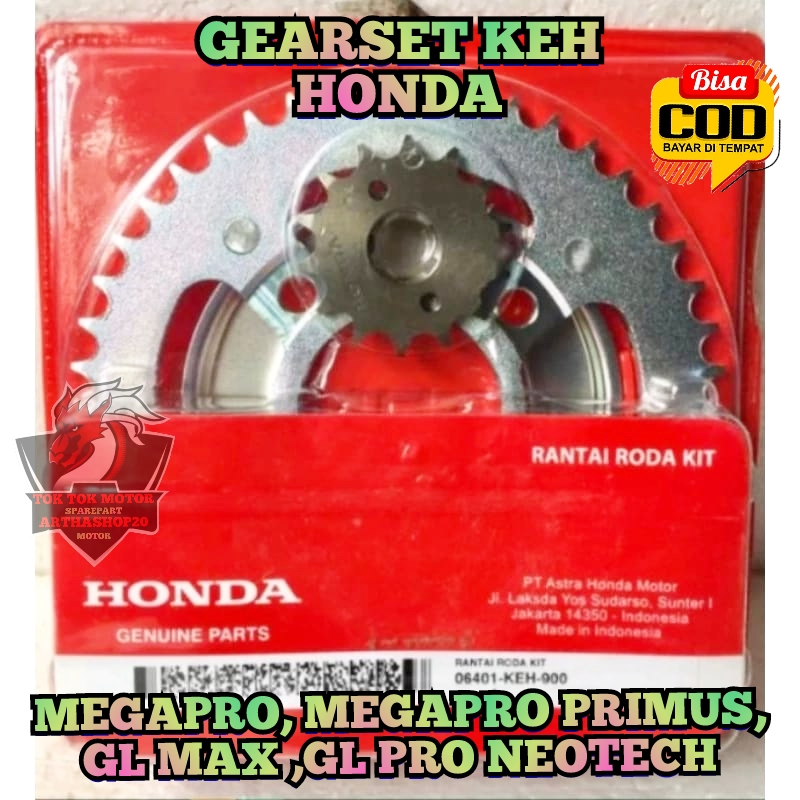 GEAR SET KEH ASLI ORIGINAL HONDA UNTUK MOTOR MEGAPRO, MEGAPRO PRIMUS, GL MAX, GL PRO NEOTECH GIR GER