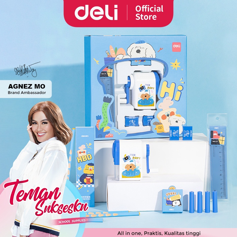 

Deli Set Alat Tulis Kado Stationary Gift Set 5 in 1 Pink Biru VG52 KODE X8I6