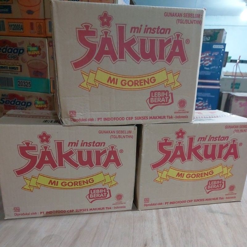 

mi instan jadul legendaris sakura goreng 1dus isi 40 bungkus x 60gram...