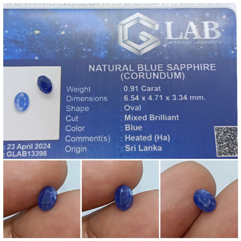 Natural Light blue sapphire Ceylon 0,9ct memo GLI Safir Srilanka Top Kristal