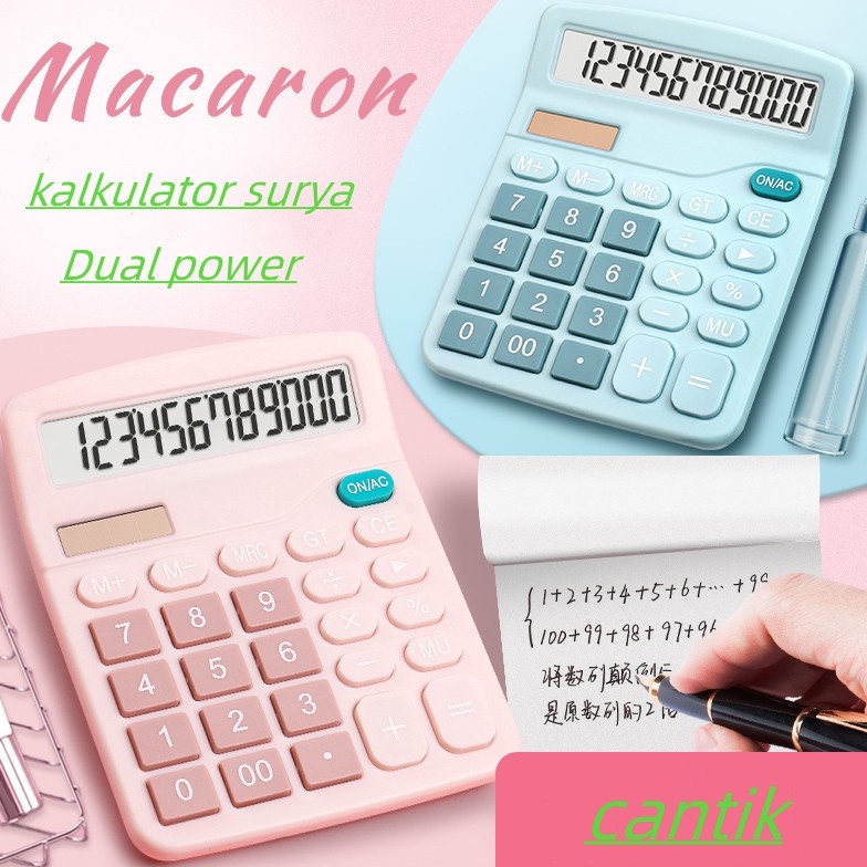 

KALKULATOR 837s 12 Digit PINK BLUE Two Power Caclulator Check Double Power KODE K5N1