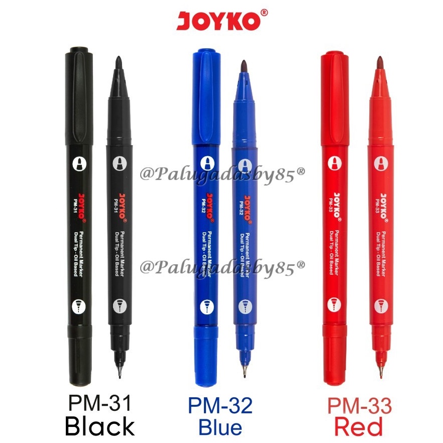 

KODE L4X6 1 Pak Isi 12 Pcs JOYKO Permanent Marker JOYKO PM31 PM32 PM33 Dual Tip Spidol Permanen Dual Tip Joyko PM31 Joyko PM31 Joyko PM 31