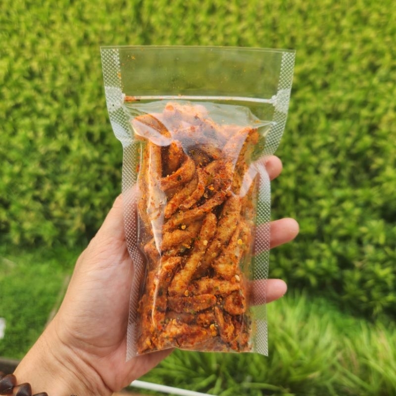 

Basreng Pedas Daun Jeruk Viral 100 gram Bumbu Melimpah Extra Pedas Promo Murah