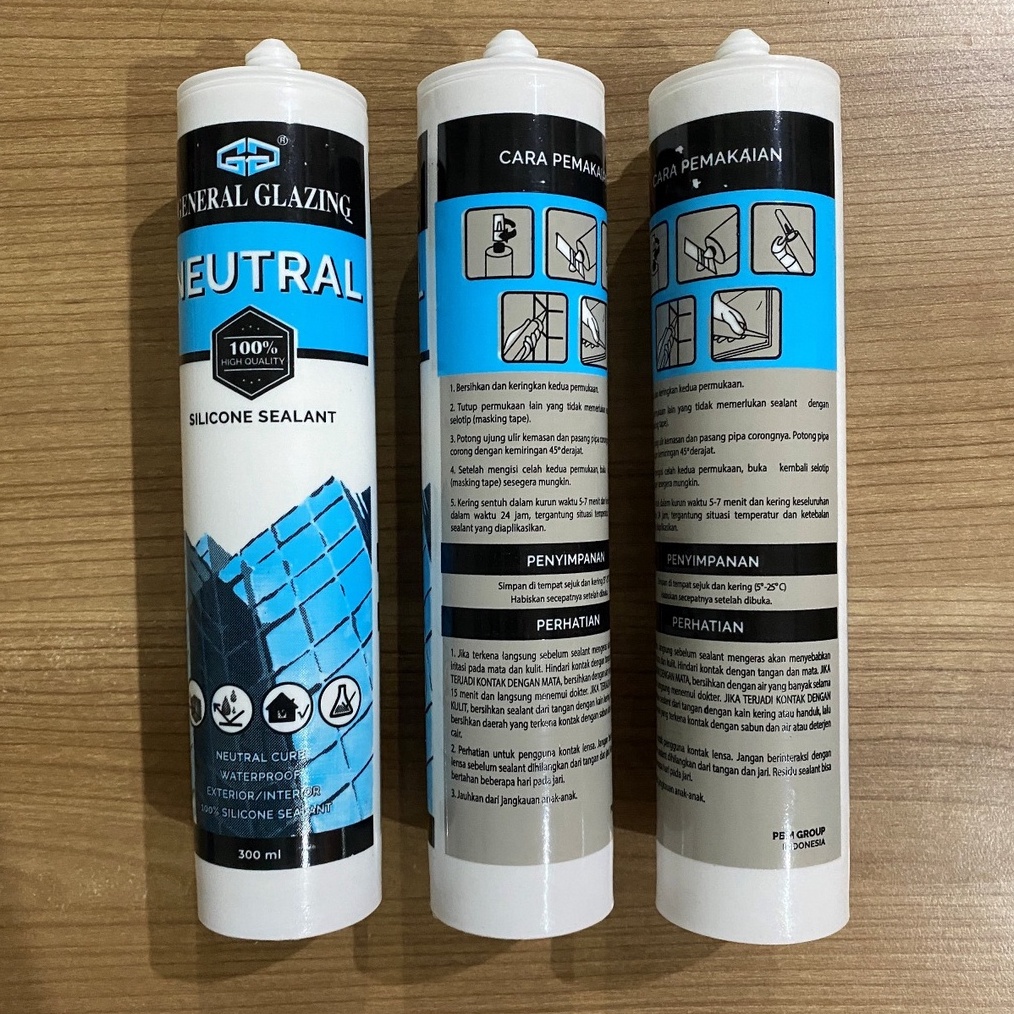 

Lem Kaca Silikon Netral GG Silicone Sealant Neutral General Glazing KODE O1B7