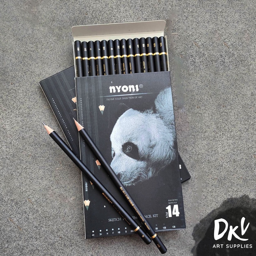 

KODE K7G3 NYONI Graphite Sketch Pencil Set 14pcs Pensil Kayu Grafit 4H 12B