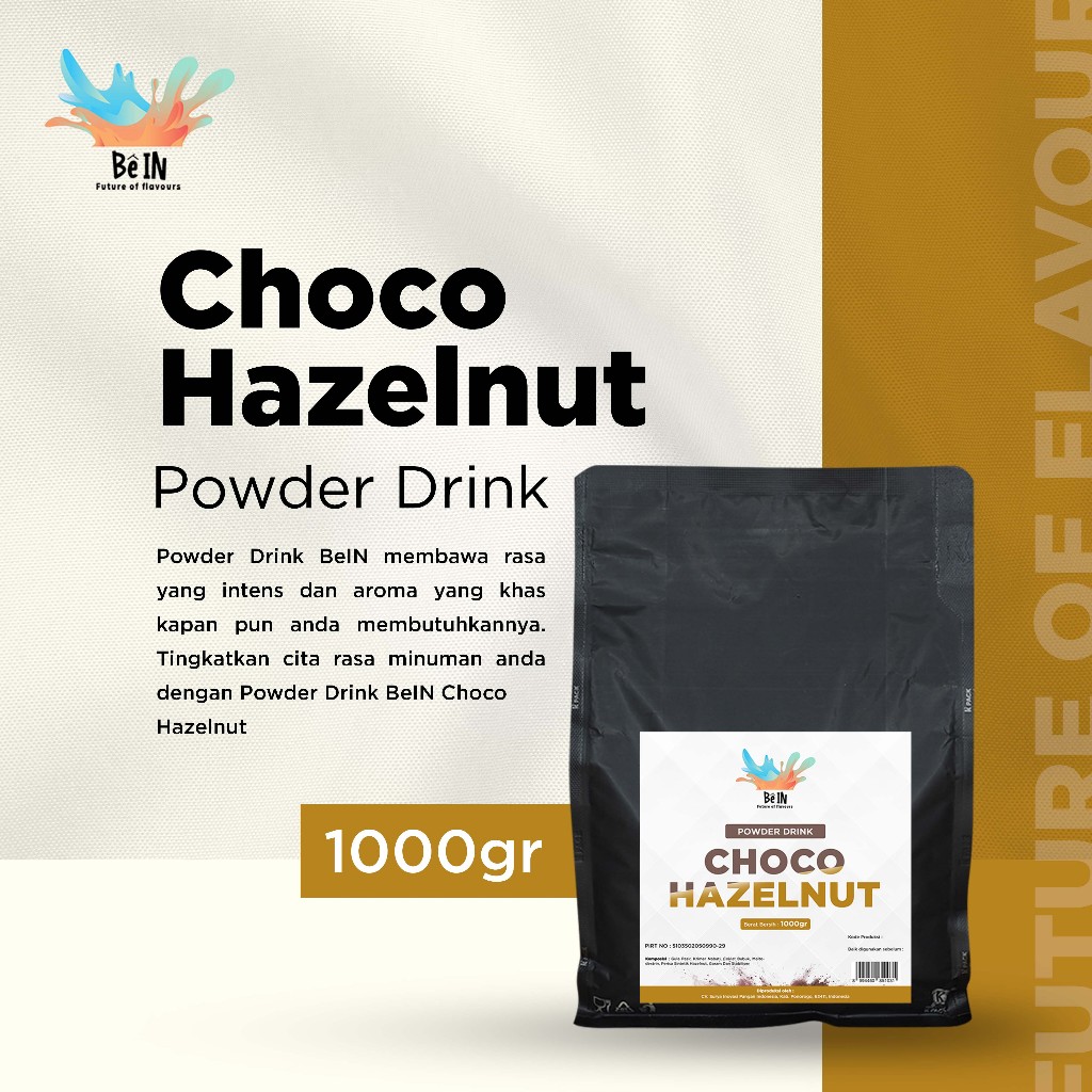 

BeIn Choco Hazelnut Powder -Bubuk Minuman Cokelat Hazelnut 1000gr