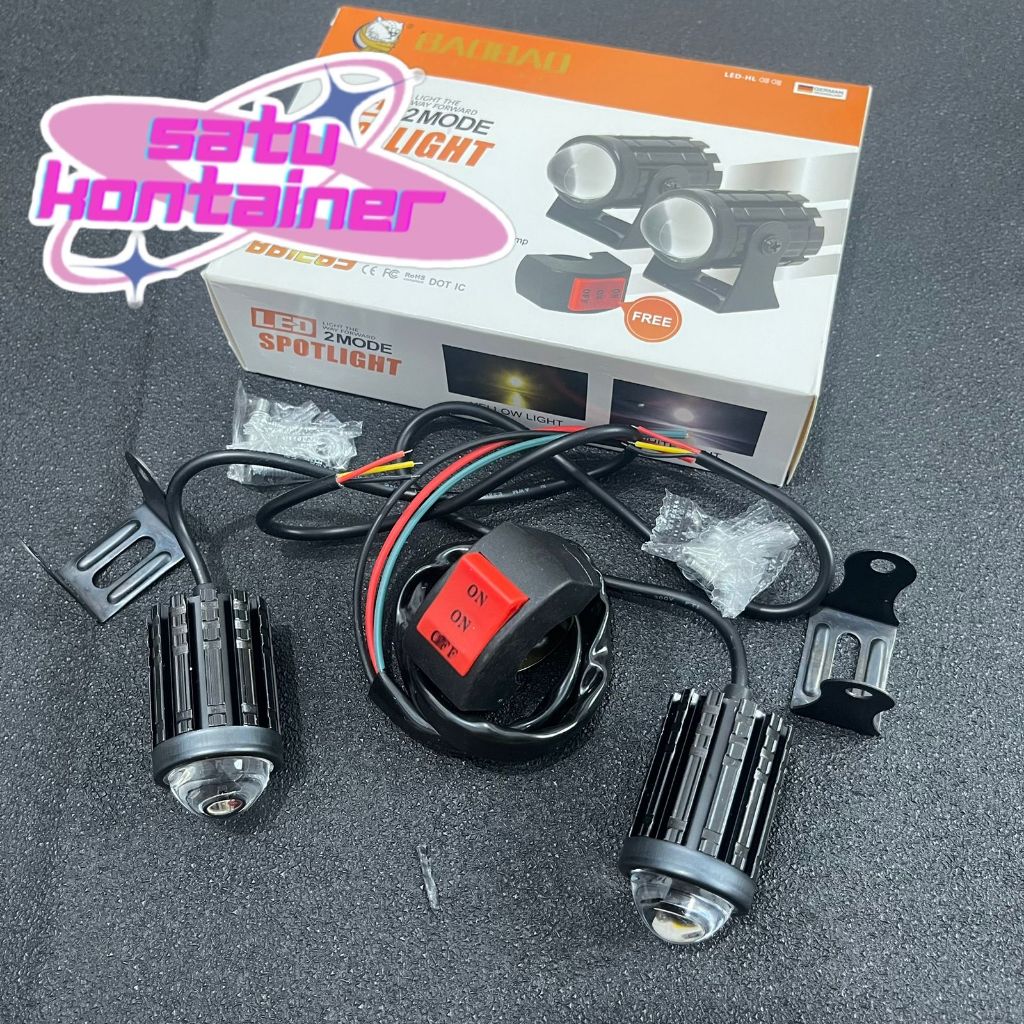 Lampu Tembak D2 Laser Led Mini 2 Warna - Lampu Tembak Sorot Foglamp Mini D2 Laser Gun/lampu tembak l