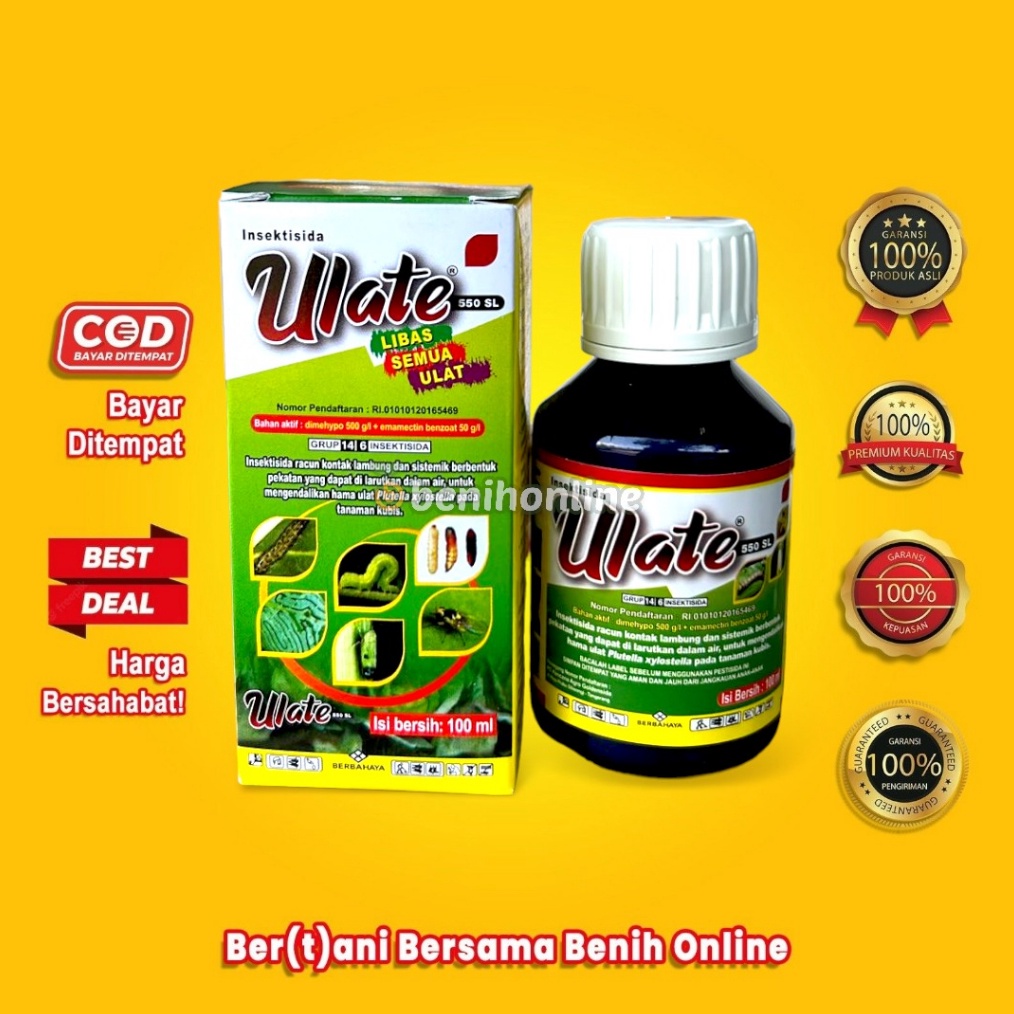 KODE S76X INSEKTISIDA ULATE 55 SL 1 ML dimehypo dan emamectin benzoat Kencana Agro Goldensida Obat U