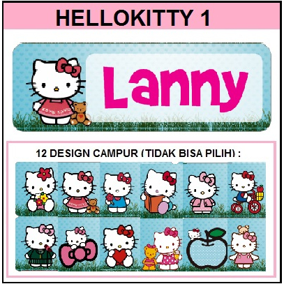 

STIKER STICKER LABEL NAMA WATERPROOF BASIC: HELLOKITTY 1