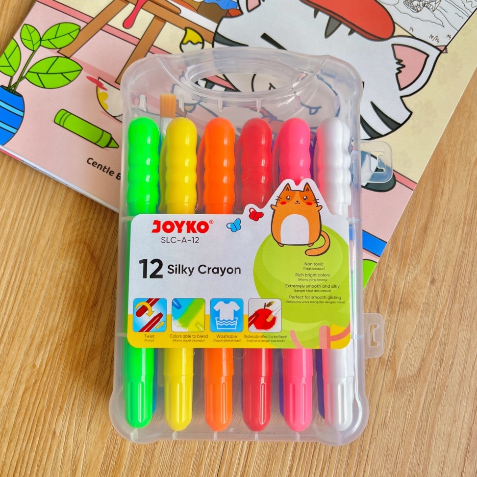 

Silky Crayon Krayon Halus Joyko SLCA Warna Colors Alat mewarnai krayon isi 12 pcs alat gambar kreativitas anak KODE W1R4