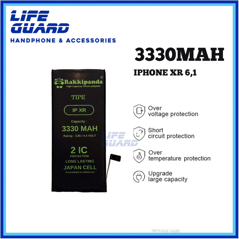 BATERAI RAKKIPANDA XR 3330MAH BATRE DOUBLE IC