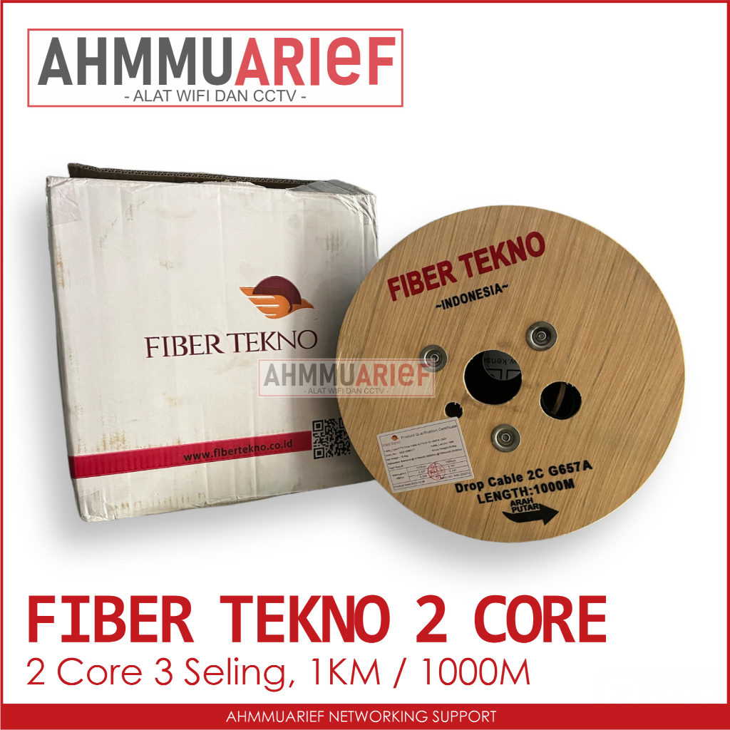 KABEL CABLE DROPCORE DROPWIRE DC FO FIBER OPTIK MERK FIBERTEKNO FIBER TEKNO 1 2 4 CORE 3 SELING 3S 1