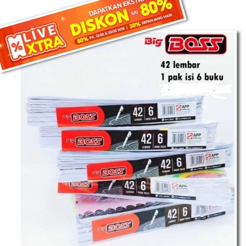 

Buku tulis BIGBOSS 42lb isi 6 disk3 KODE F6O1