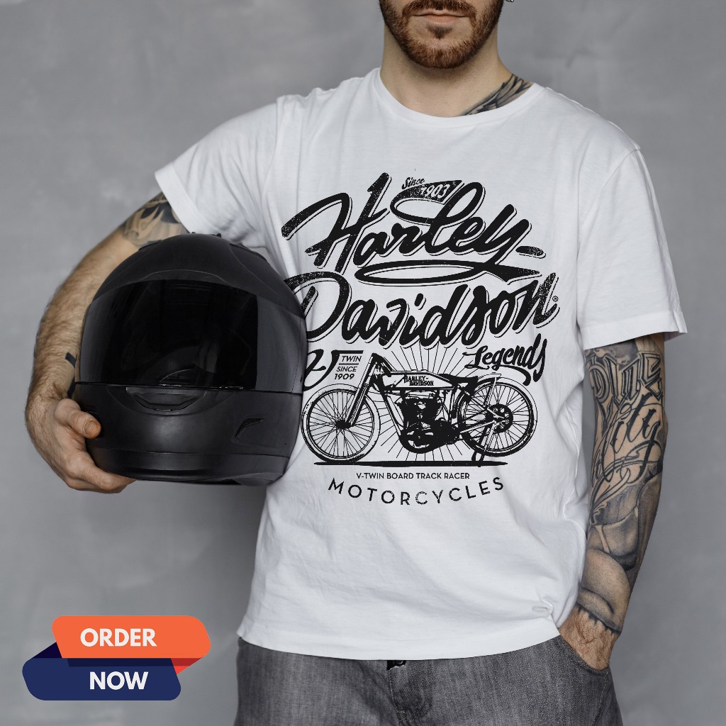 KAOS BAJU HARLEY DAVIDSON VINTAGE PREMIUM COTTON BAJU ATASAN PRIA WANITA