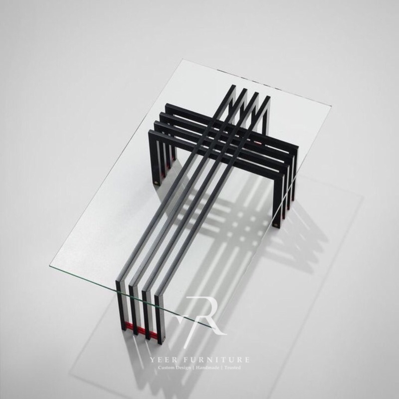 Meja Tamu Besi Minimalis Meja Kaca Modern