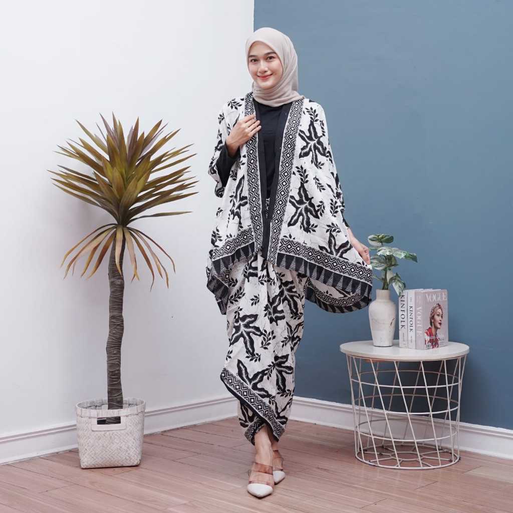 Cardigan Batik Wanita Modern Set Kebaya Modern One Set Rok Lilit Baju Kondangan Wanita Kebaya Modern